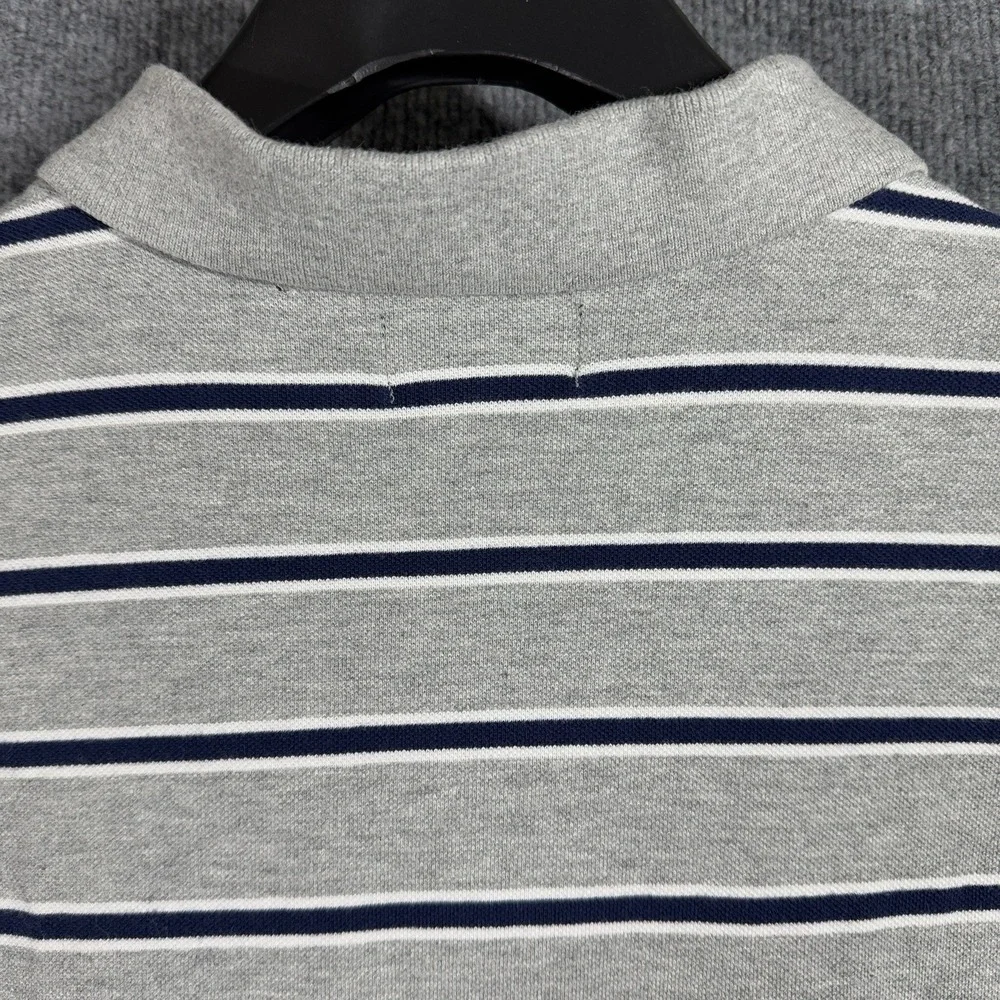 Polo Jeans Company Shirt Mens XL Gray US Flag‎ Blue White Short Sleeve Striped